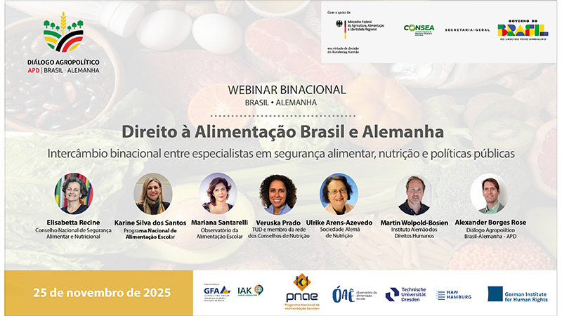 Direito à Alimentação Brasil e Alemanha – Intercâmbio binacional entre Especialistas em Segurança Alimentar, Nutrição e Políticas Públicas